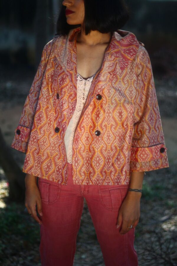 Citrus Ikat Cape Jacket