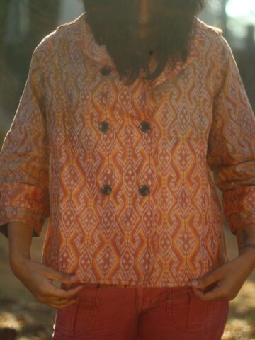 Citrus Ikat Cape Jacket