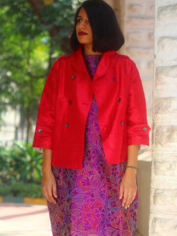 Sangria Silk Cape Jacket