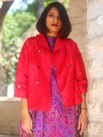 Sangria Silk Cape Jacket
