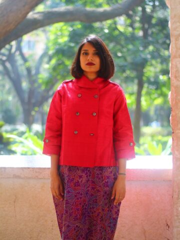 Sangria Silk Cape Jacket