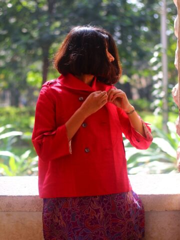 Sangria Silk Cape Jacket