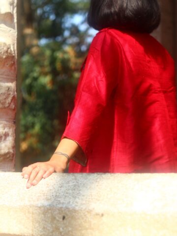 Sangria Silk Cape Jacket