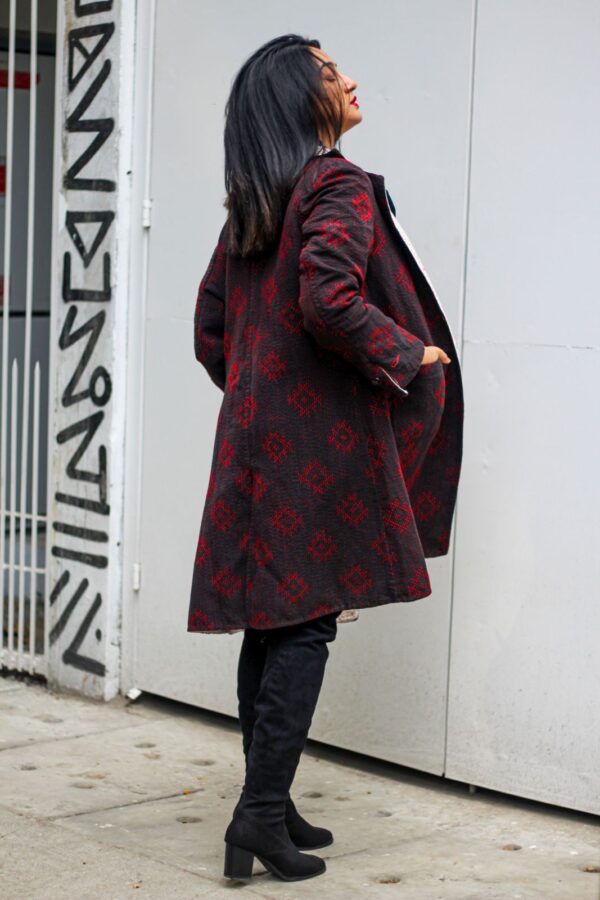 Black Reversible Kantha Coat