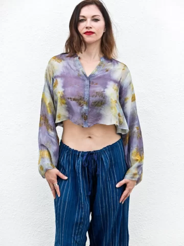Ecoprint Blouse - Indigo