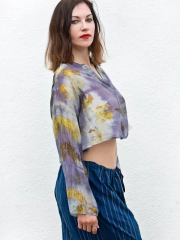 Ecoprint Blouse - Indigo