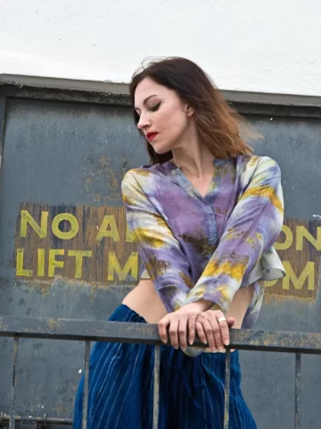 Ecoprint Blouse - Indigo