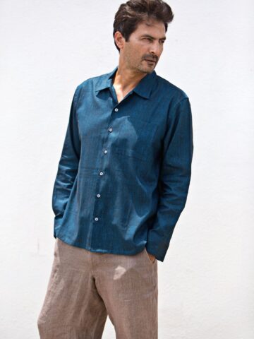 Navy Linen Shirt