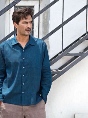 Navy Linen Shirt